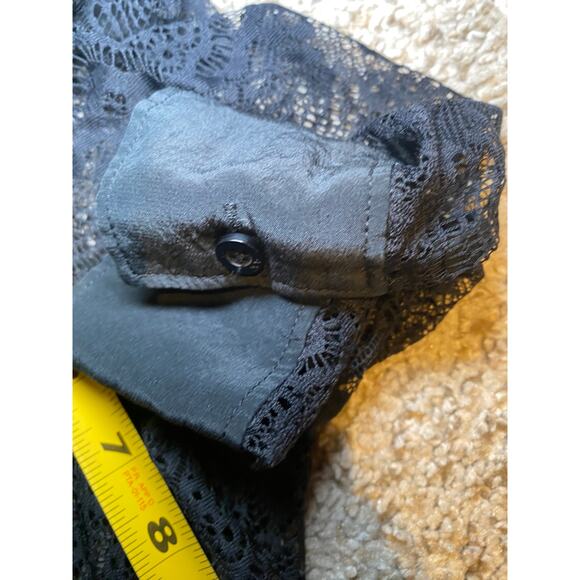 Armani Exchange Lace Blouse - Sheer, Button Up, Short Sleeve - Small - Picture 10 of 13